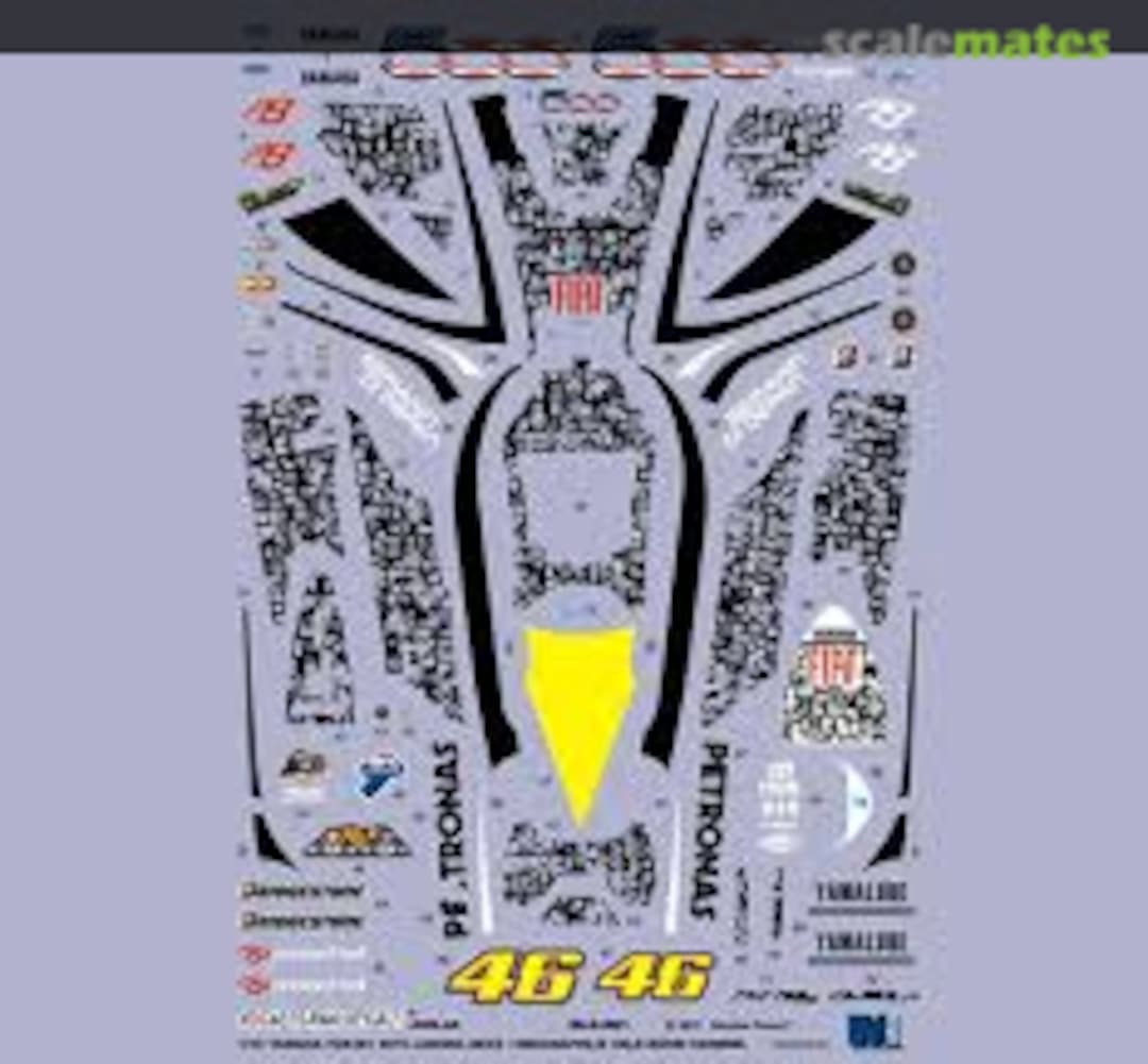 Boxart YZR-M1 2010 Laguna Seca / Indianapolis Rossi scheme decal set NLD-061 Nicolecron Decals