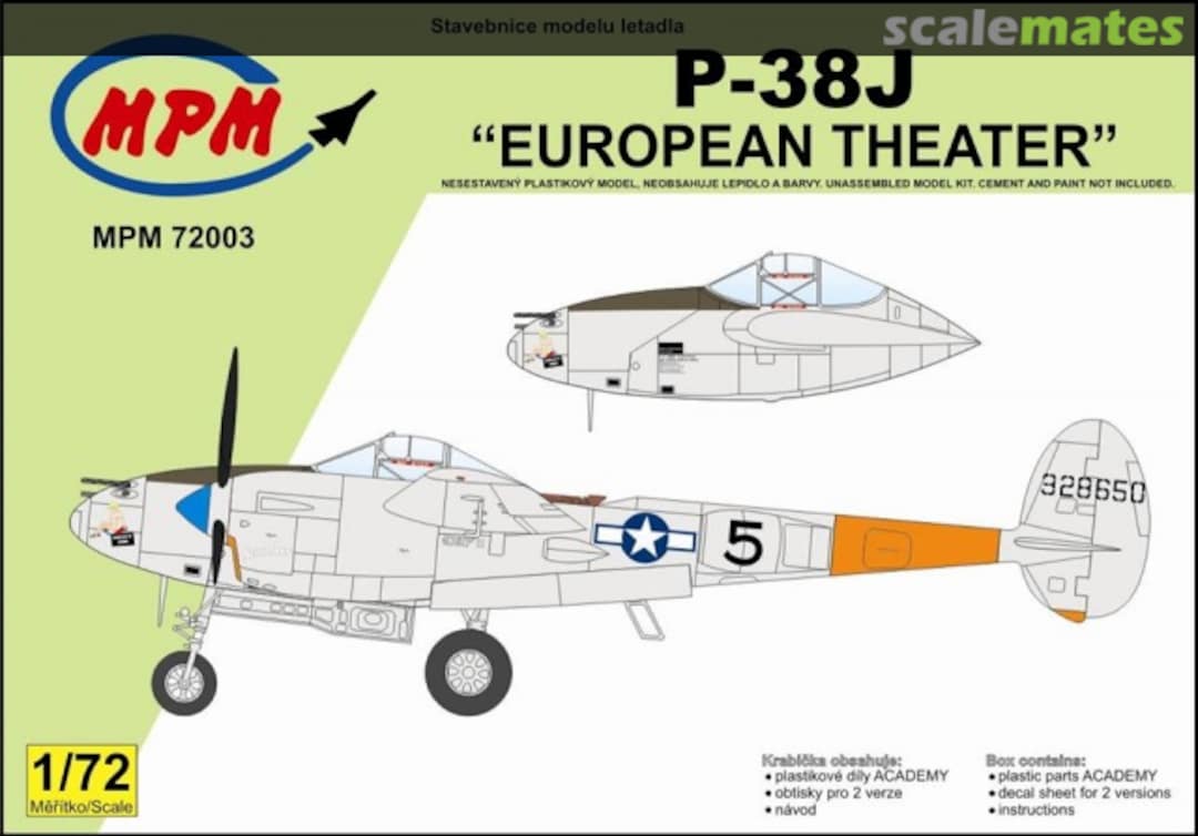 Boxart P-38J "European Theater" 72003 MPM Production