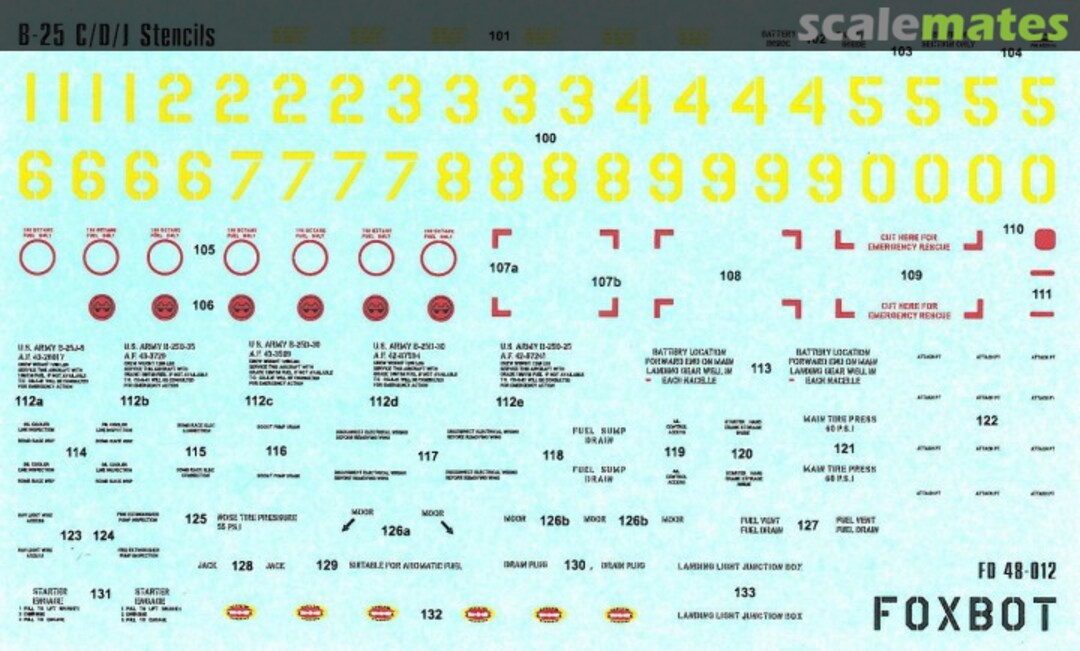 Boxart B-25C/D/J Mitchell Stencils 48-012 Foxbot