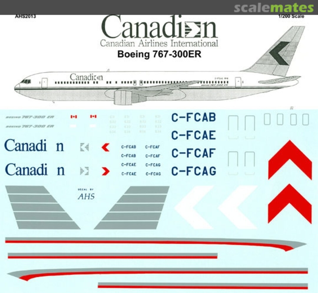 Boxart Boeing 767-300ER AHS2013 Airline Hobby Supplies