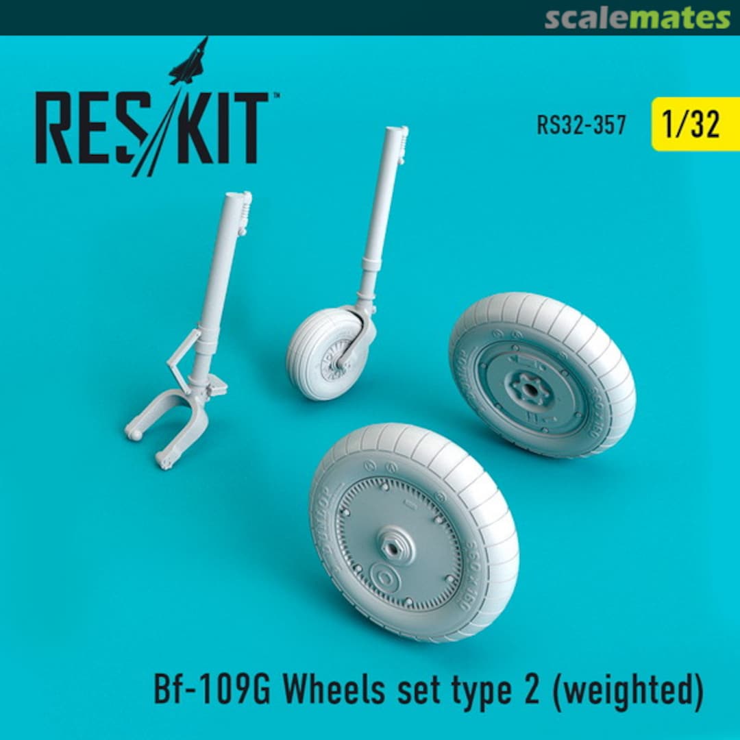 Boxart Bf-109G wheels set type 2 (weighted) RS32-0357 ResKit