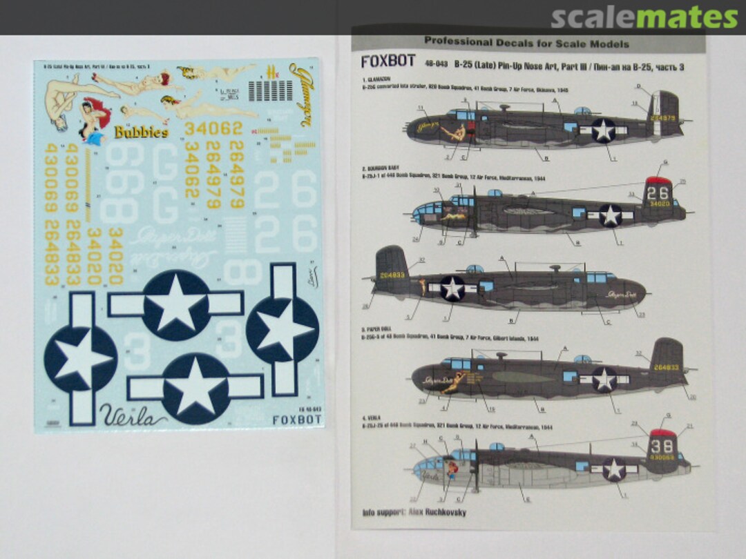 Boxart B-25 (Late) Pin-Up Nose Art, Part III 48-043A Foxbot