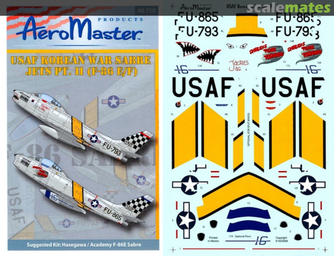 Boxart USAF Korean War Sabre Jets 48-750 AeroMaster