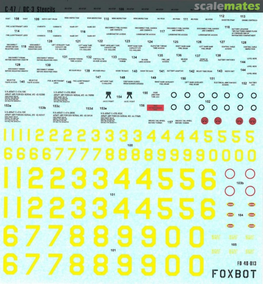 Boxart C-47 / DC-3 Stencils 48-013 Foxbot