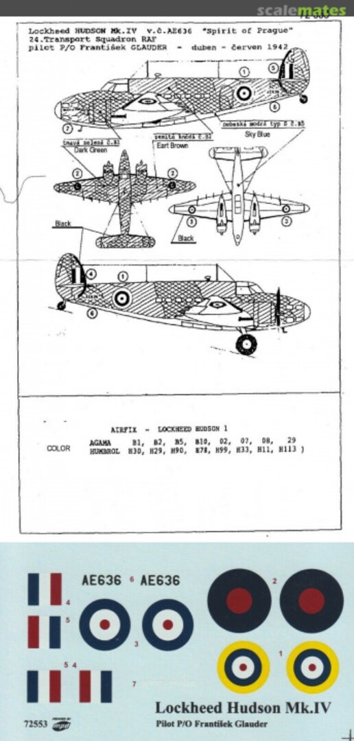 Boxart Lockheed Hudson Mk.IV 72553 Mini Print Decal