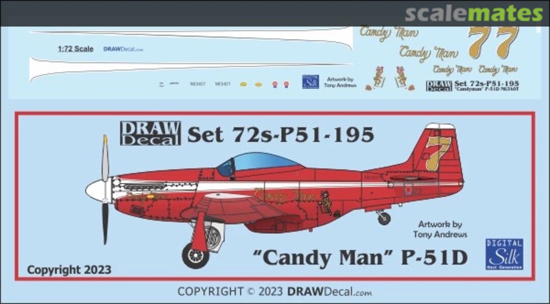 Boxart “Candyman” P-51D 72-P51-195 Draw Decal