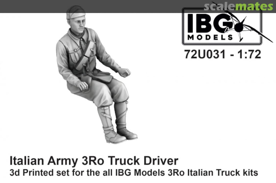 Boxart Italian Army 3Ro truck driver 72U031 IBG Models