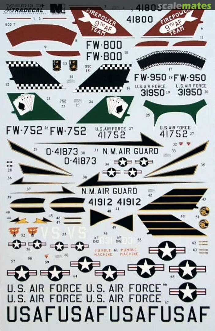 Boxart North American F-100A/C X72-109 Xtradecal