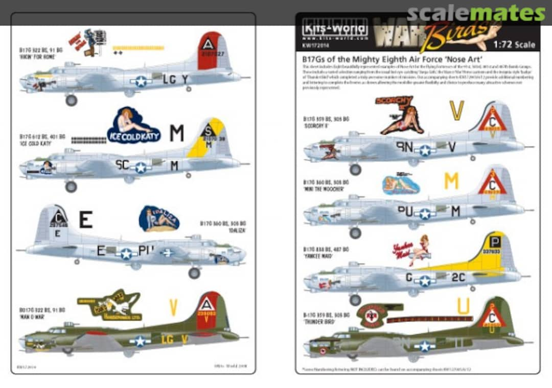 Boxart B-17G Flying Fortress KW172014 Kits-World