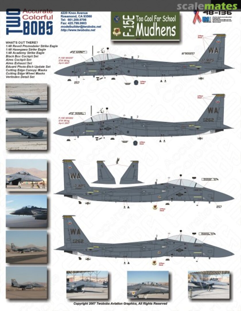 Boxart F-15E Too Cool for School Mudhens 48-136 TwoBobs Aviation Graphics