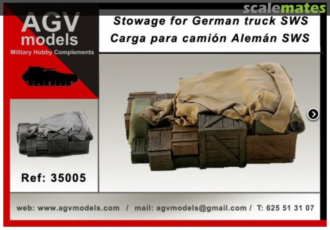 Boxart Stowage for vehicle SWS 35005 AGV Models