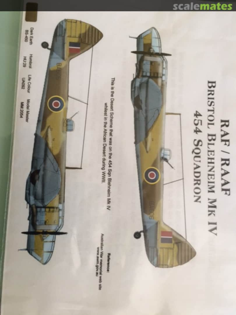 Boxart RAF/RAAF Bristol Blenheim Mk IV FDS-002 Ronin Decals