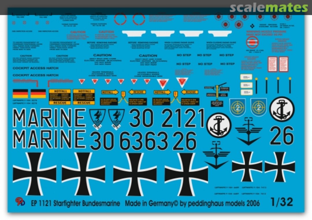 Boxart German Navy Starfighter Markings EP 1121 Peddinghaus-Decals