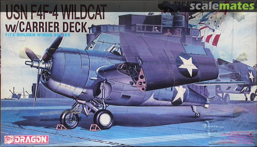 Boxart USN F4F-4 Wildcat w/Carrier Deck 5024 Dragon