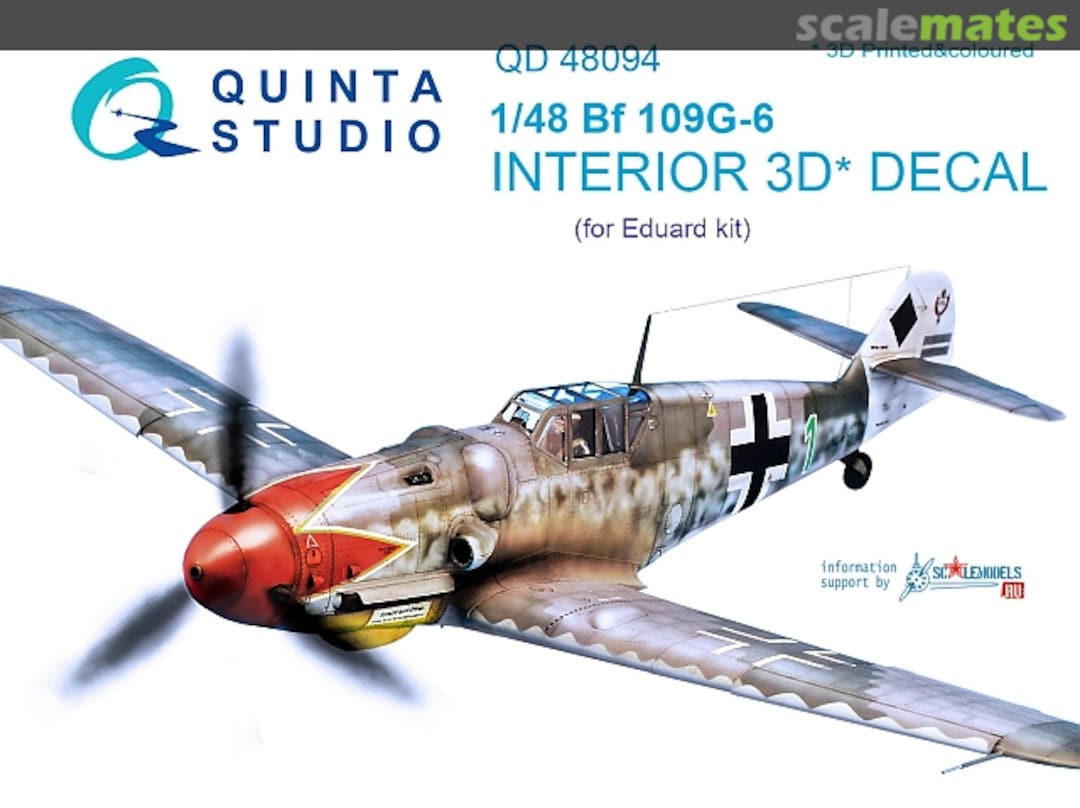 Boxart Bf 109G-6 interior 3D decals QD48094 Quinta Studio