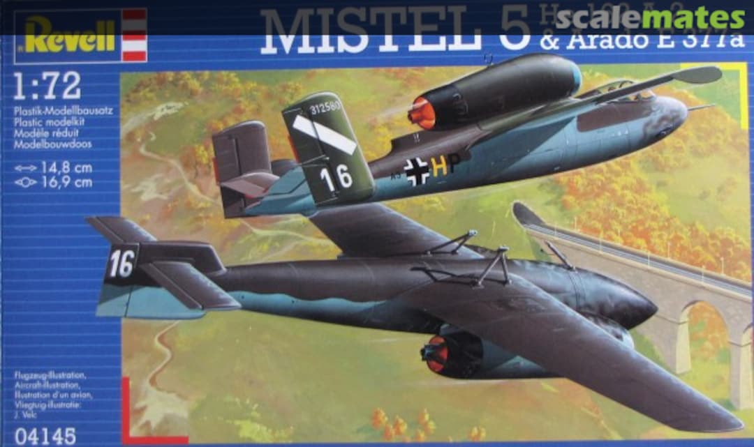 Boxart Mistel 5 He 162 A-2 & Arado E 377a 04145 Revell