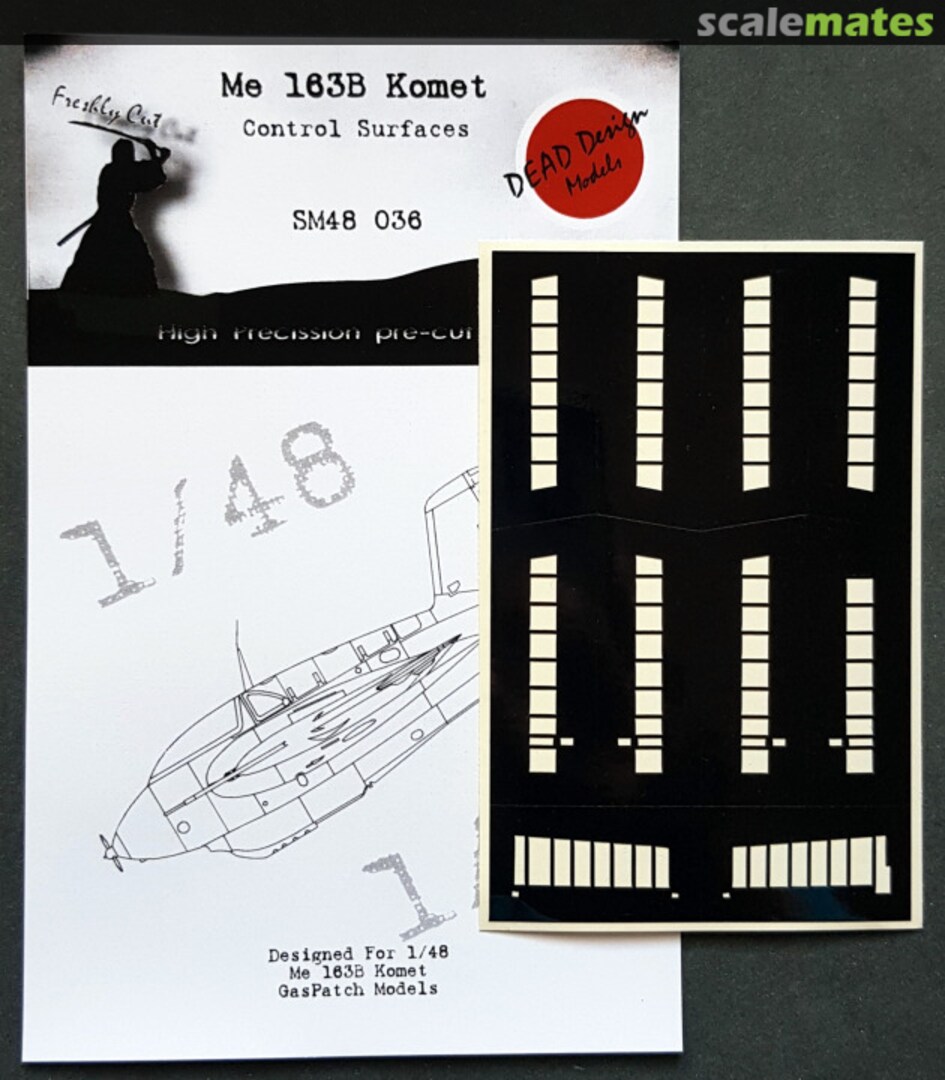 Boxart Messerchmitt Me-163B Komet 3D/optical illusion paint mask for control surfaces sm48036 DEAD Design Models