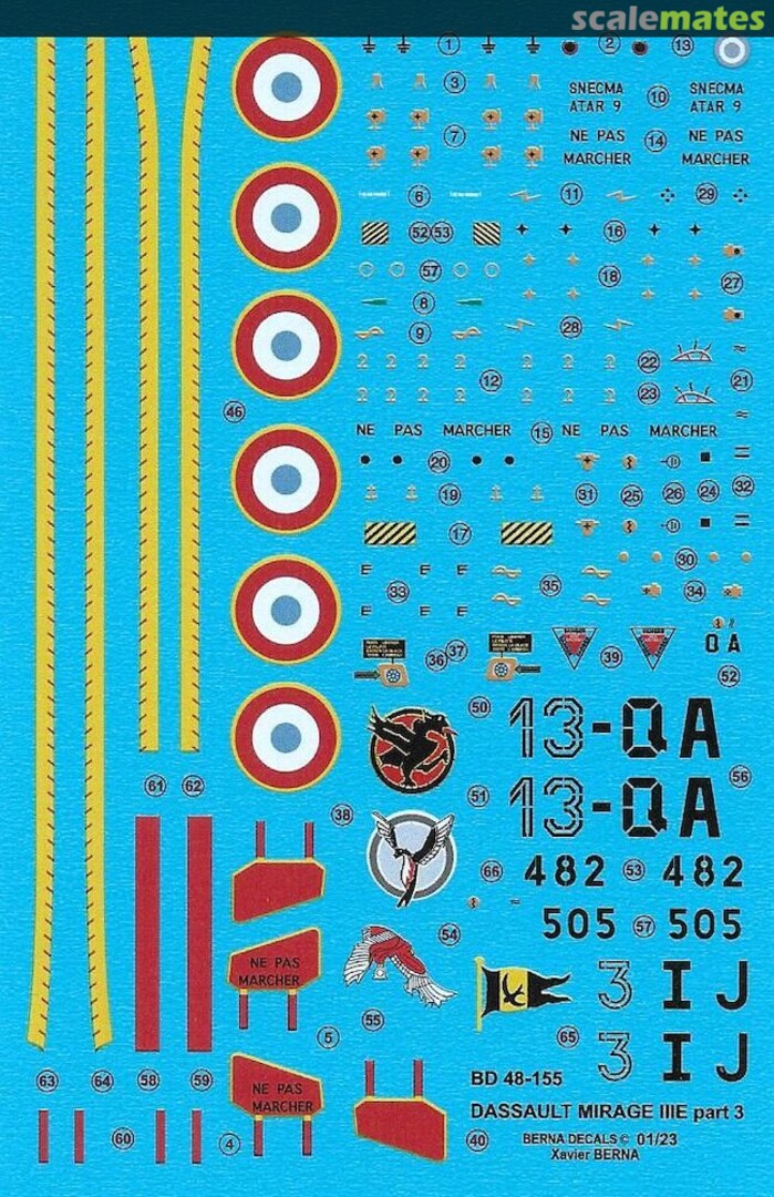 Boxart Dassault Mirage IIIE Armee de l'Air BD 48-155 Berna Decals