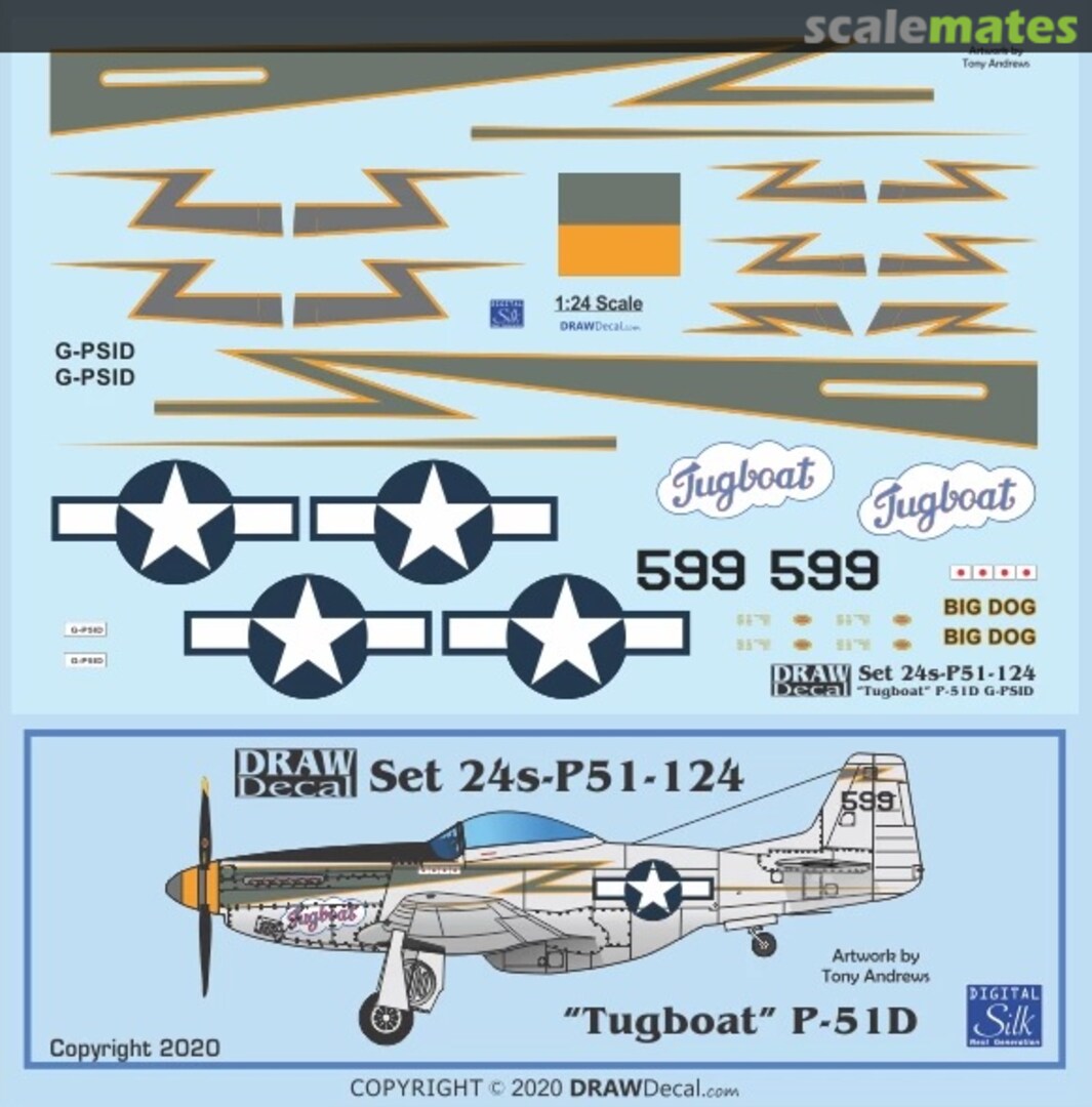 Boxart “Tugboat” P-51D G-PSID 24-P51-124 Draw Decal