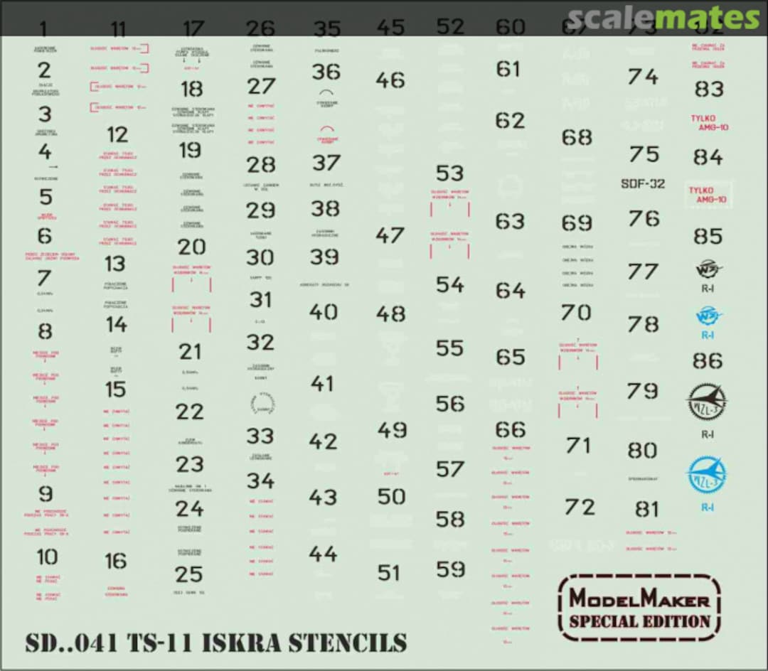 Boxart TS-11 Iskra - Stencils SD32041 ModelMaker