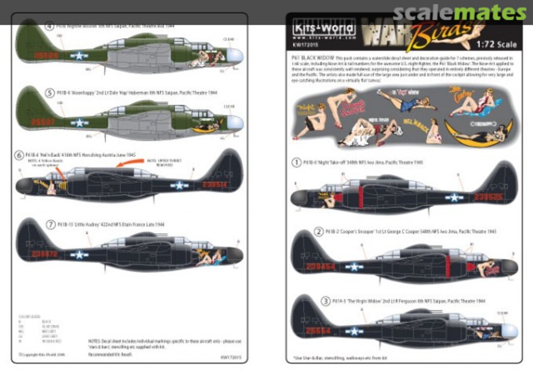 Boxart P-61 Black Widow Night Fighter KW172015 Kits-World