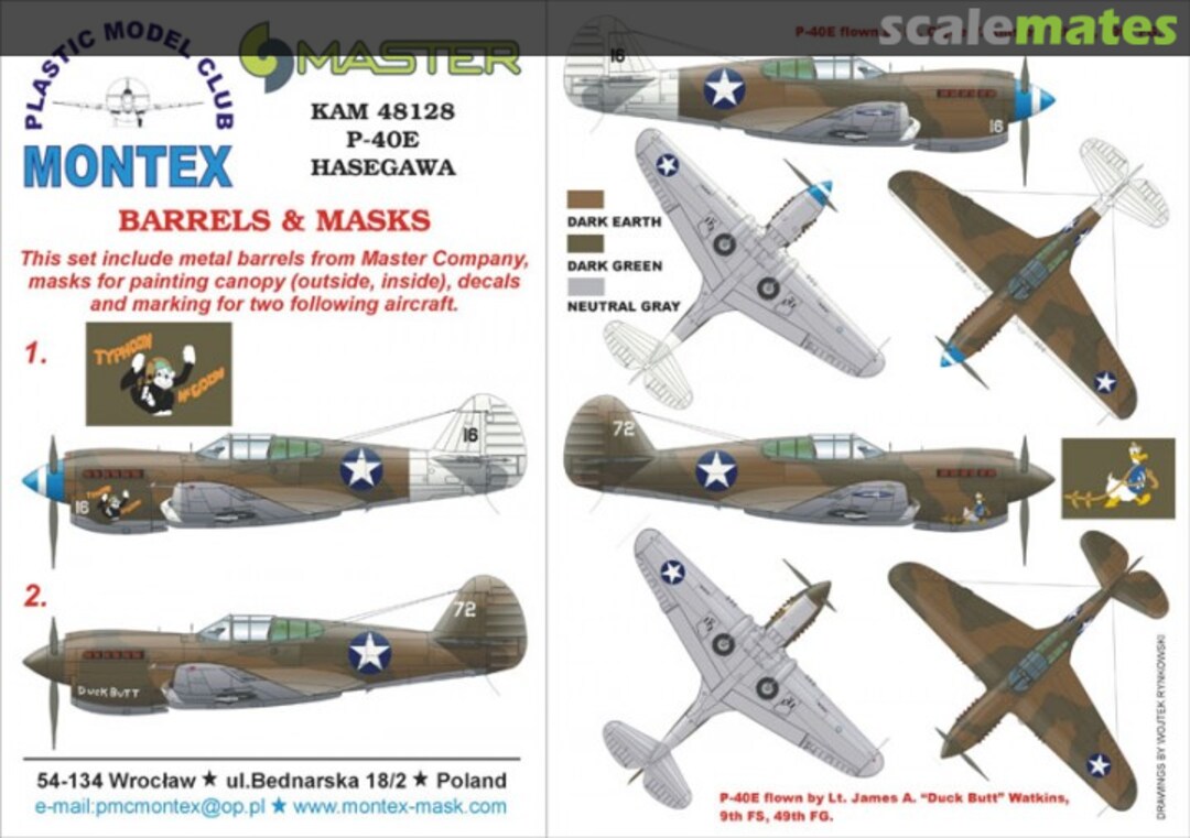 Boxart Curtiss P-40E Warhawk "USAAF" KAM48128 Montex