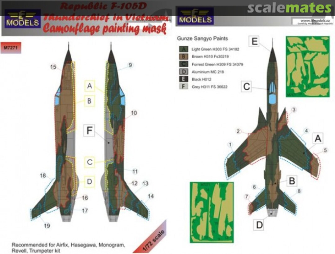 Boxart Republic F-105D Thunderchief in Vietnam M7271 LF Models