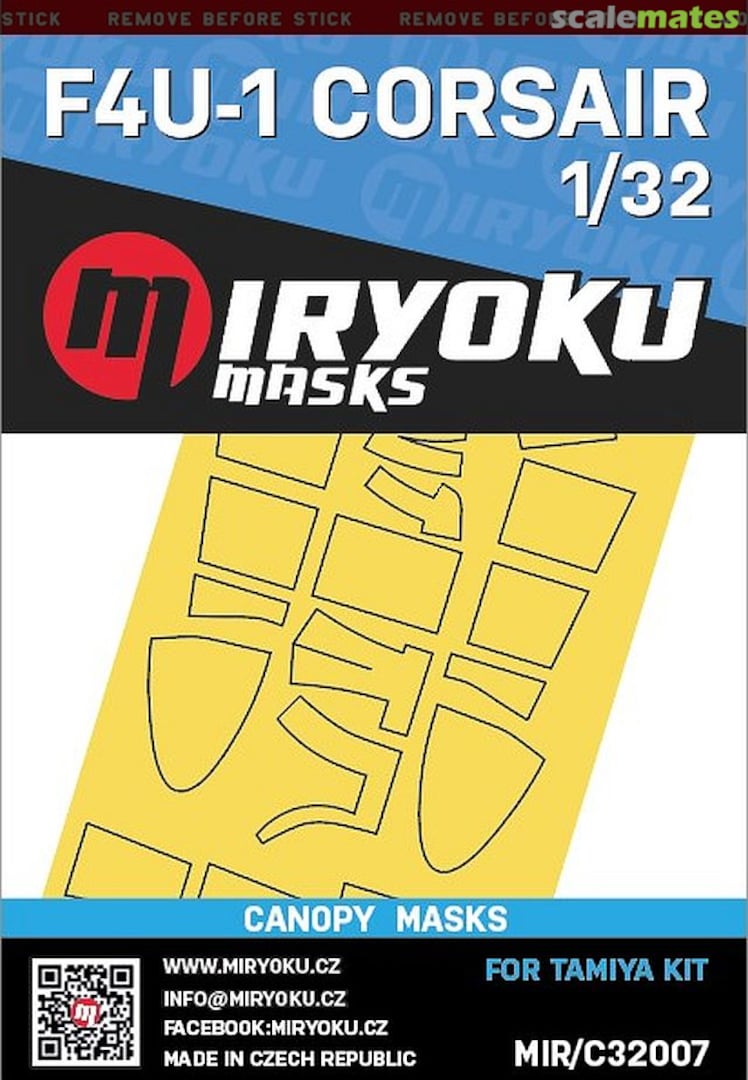 Boxart F4U-1 Corsair Masks MIR/C32007 Miryoku