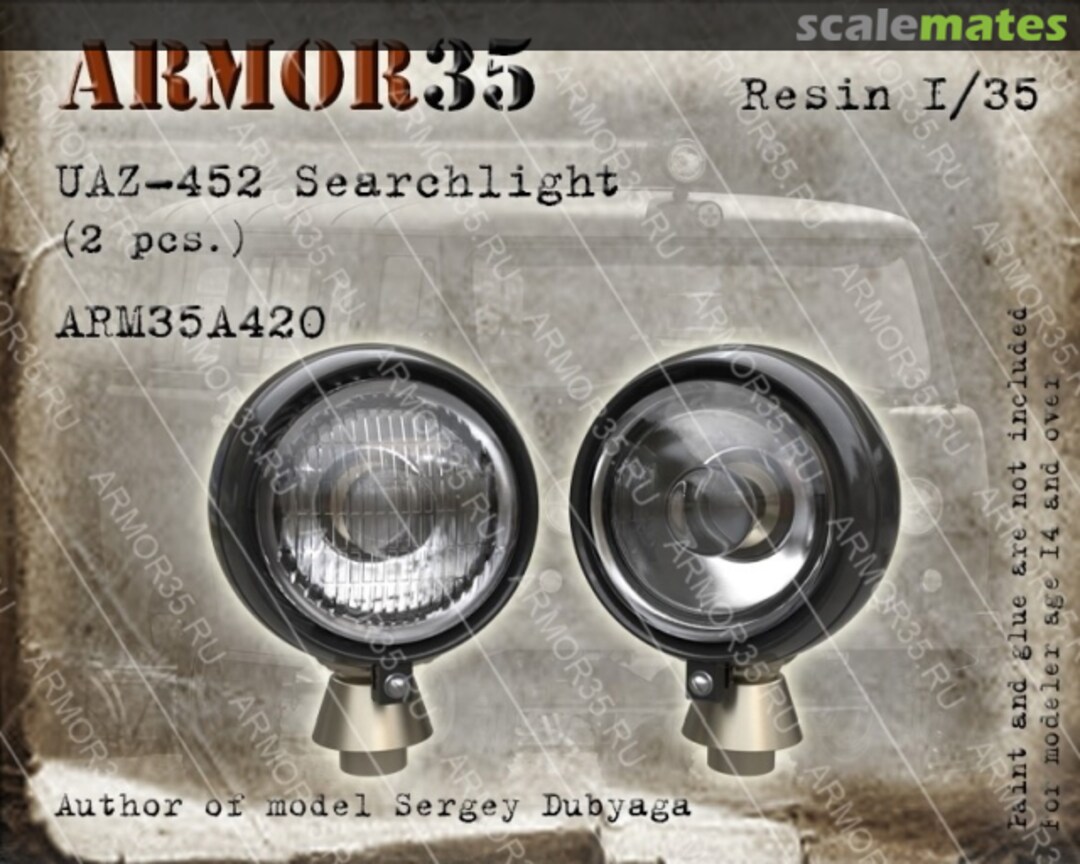 Boxart UAZ-452 Searchlight (2pcs) ARM35А420 Armor35