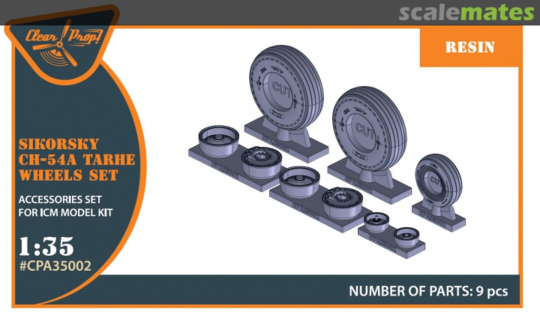 Boxart Sikorsky CH-54A Tarhe Wheel Set CPA35002 Clear Prop!