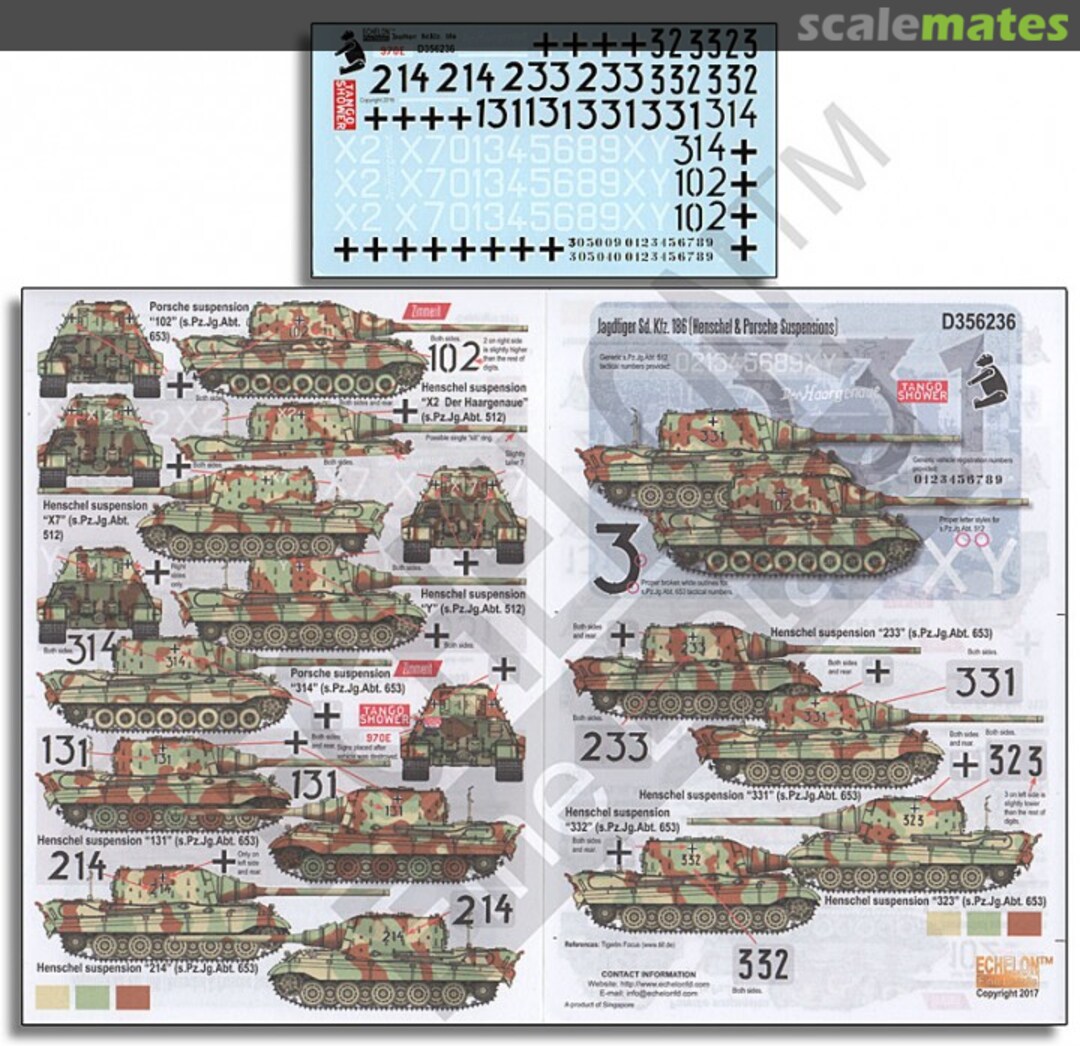 Boxart Jagdtiger Sd Kfz 186 Henschel & Porsche Laufwerk D356236 Echelon Fine Details