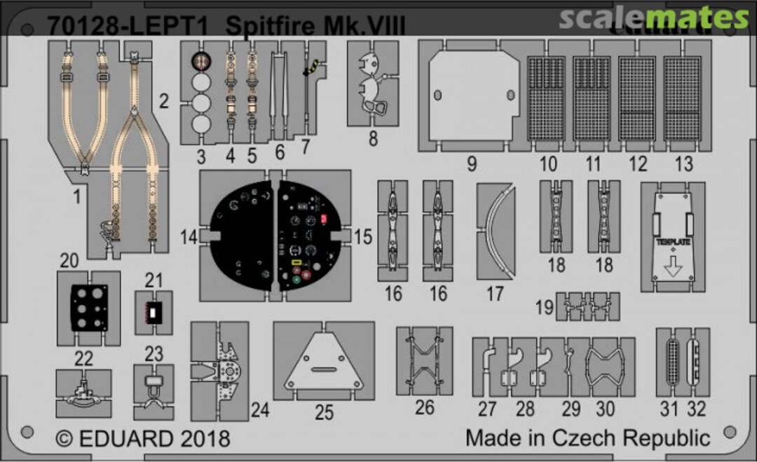 Boxart Spitfire Mk. VIII PE-set 70128-LEPT Eduard