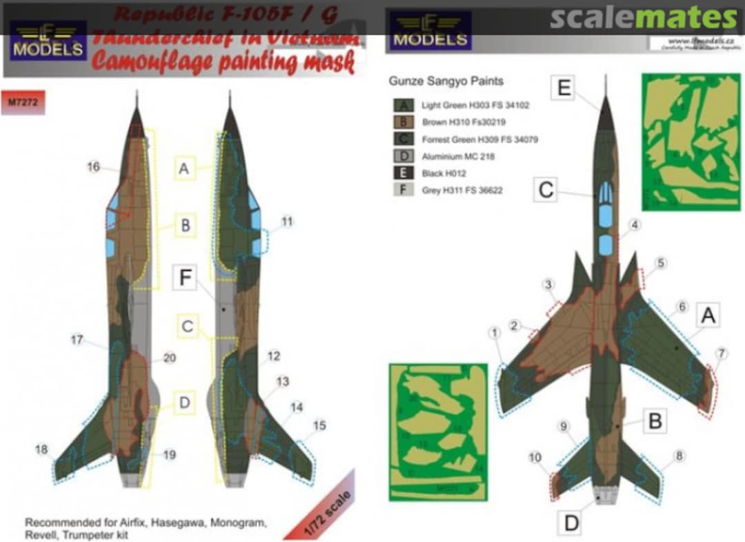 Boxart Republic F-105F/G Thunderchief in Vietnam M7272 LF Models