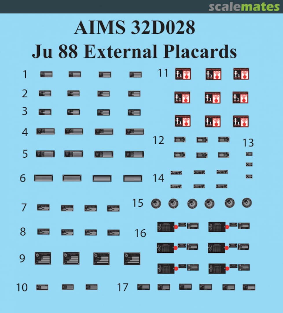 Boxart Junkers Ju-88 External Placards 32D028 AIMS