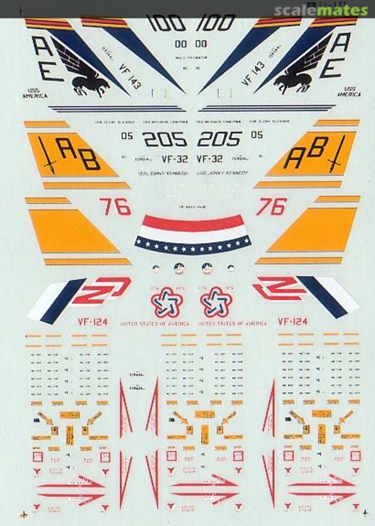 Boxart F-14A Tomcats: VF-143, VF-32, VF-124 14-171 Microscale