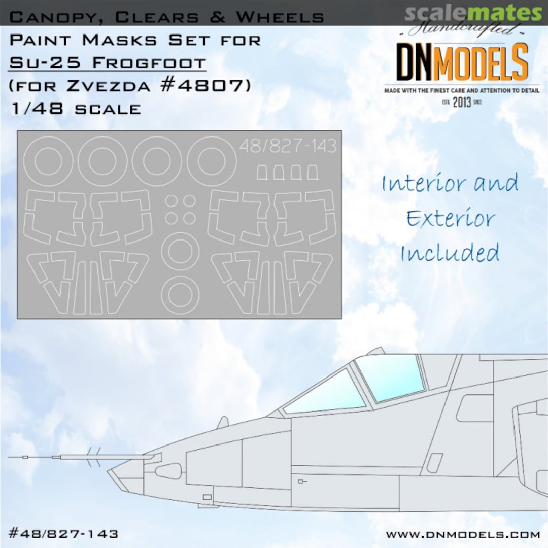 Boxart Su-25 Frogfoot Canopy, Clears & Wheels Paint Masks Set 48/827-143 DN Models