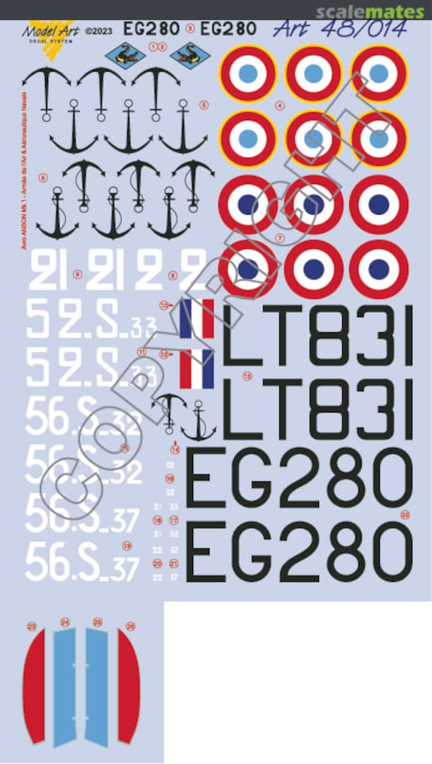 Boxart Avro Anson Mk.1 48/014 Model Art Decal System