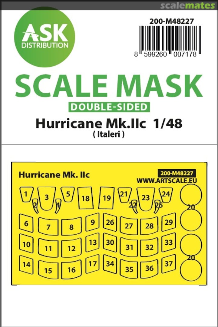 Boxart Hawker Hurricane Mk.IIc masks 200-M48227 ASK