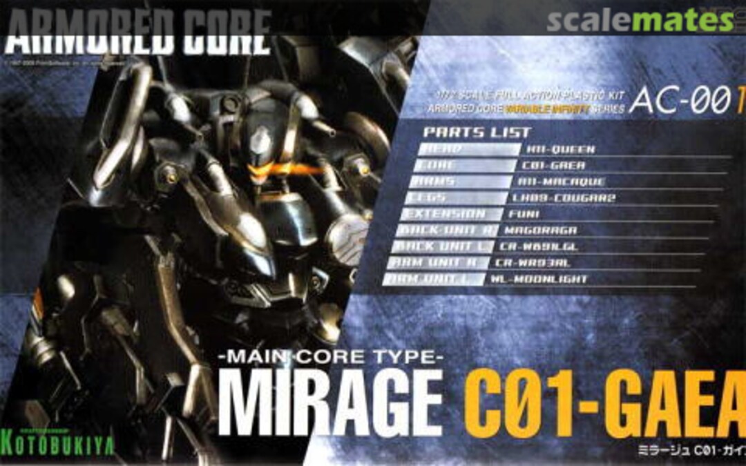 Boxart Main Core Type Mirage C01-Gaea VI-01 Kotobukiya