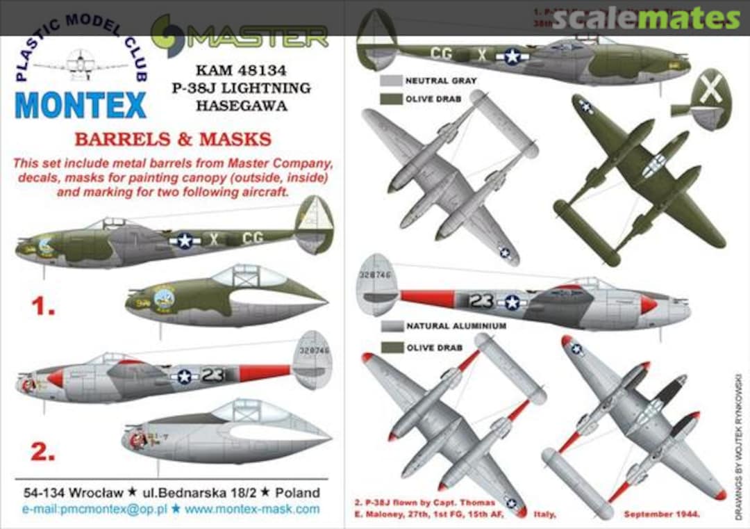 Boxart Lockheed P-38J Lightning KAM48134 Montex