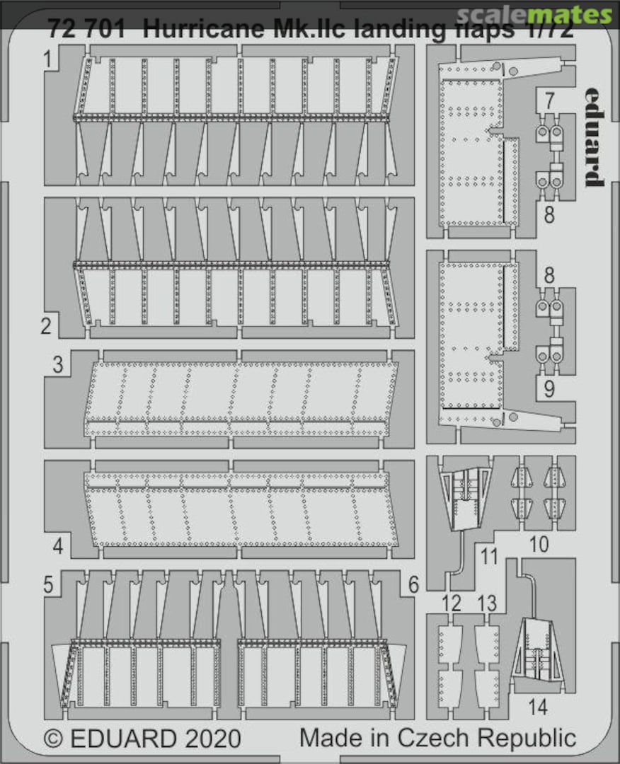 Boxart Hurricane Mk.IIc landing flaps ARMA HOBBY 72701 Eduard