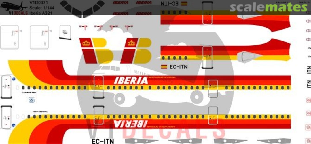 Boxart Iberia Airbus A321 V1D0371-144 V1 Decals