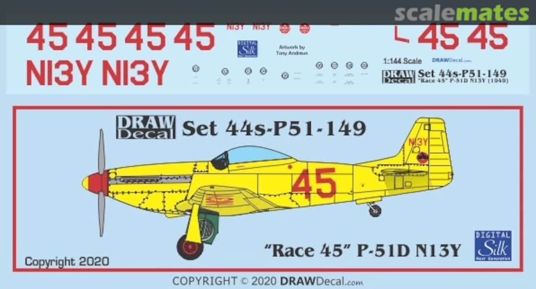 Boxart “Race 45” P-51D N13Y 44-P51-149 Draw Decal