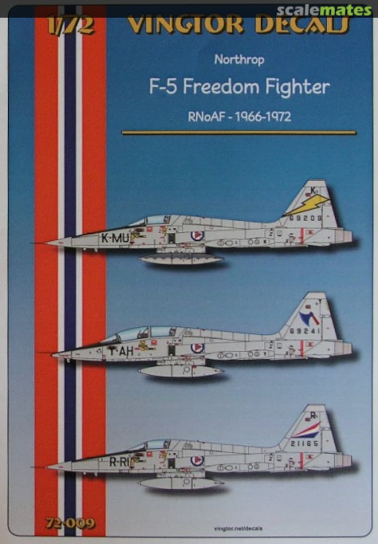 Boxart Northrop F-5 Freedom Fighter 72-009 Vingtor Decals