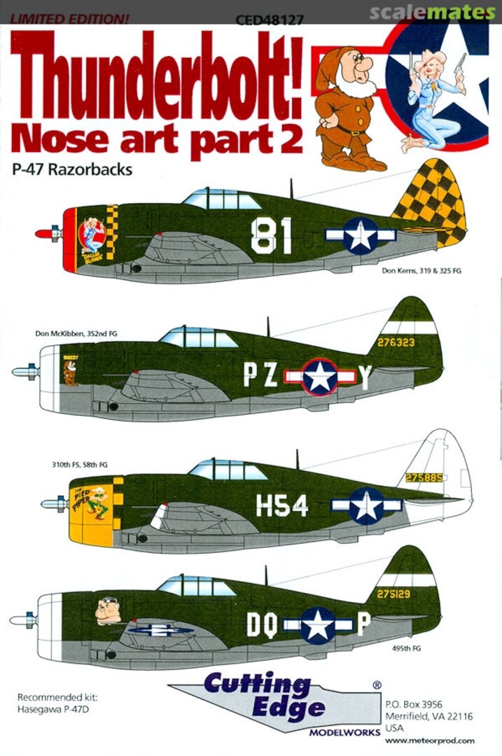 Boxart Thunderbolt! P-47 Nose Art Part 2 CED48127 Cutting Edge Modelworks