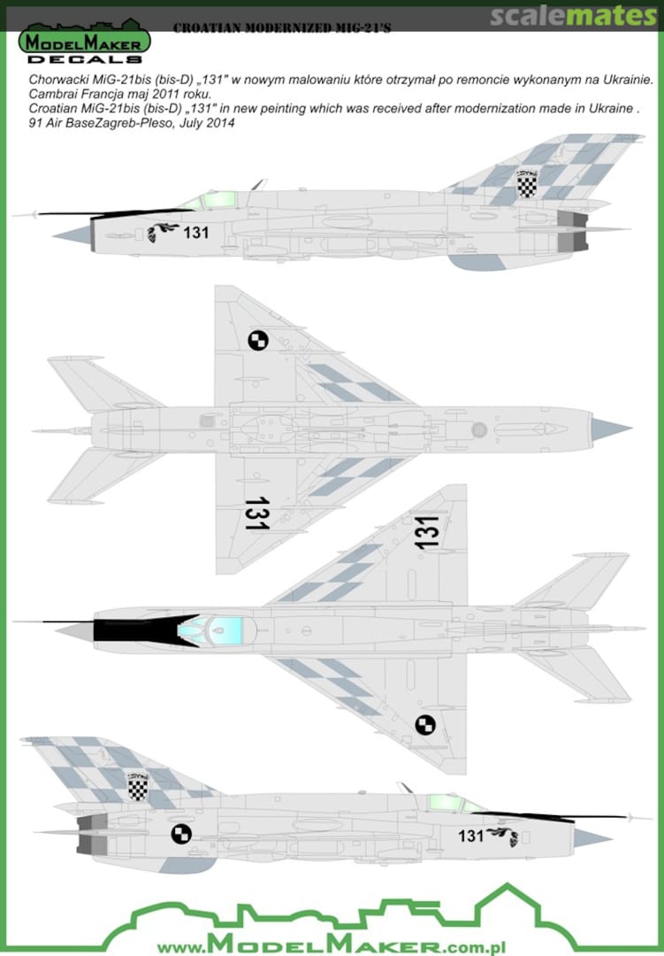 Boxart Modernized Croatian MiG-21's D72043 ModelMaker