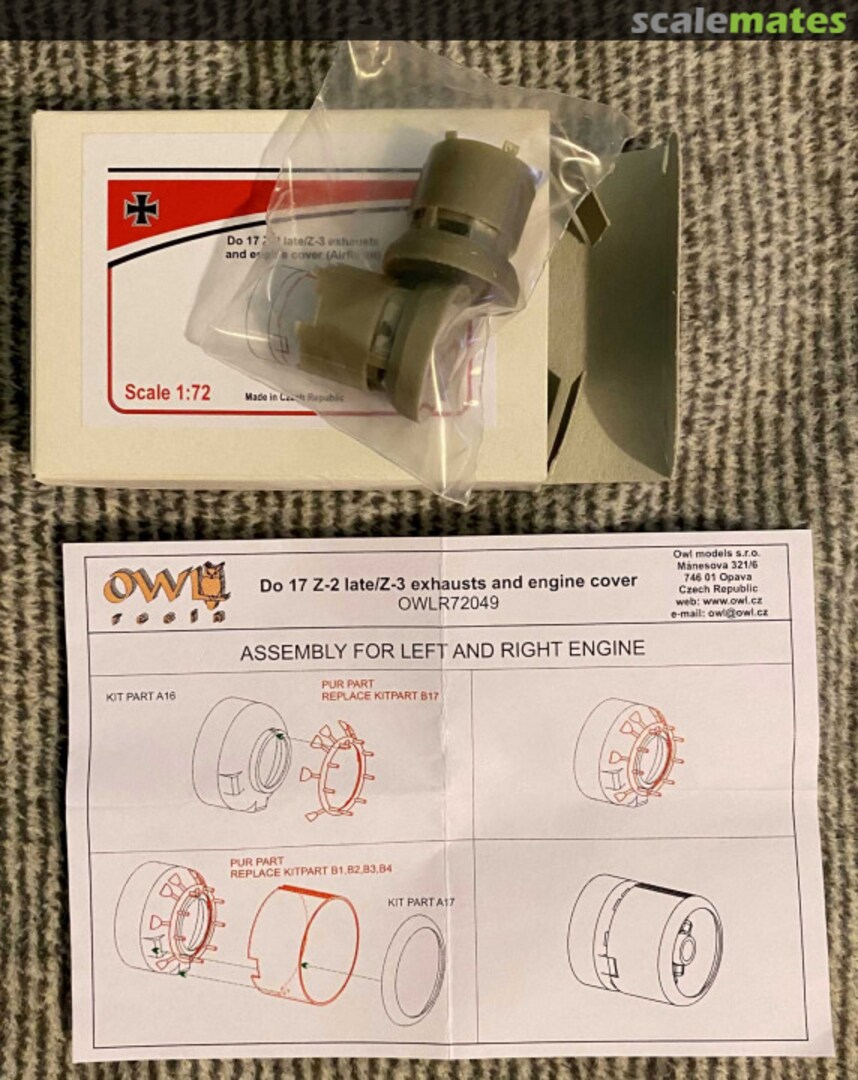 Contents Do 17-2 late/Z-3 exhausts R72049 OWL