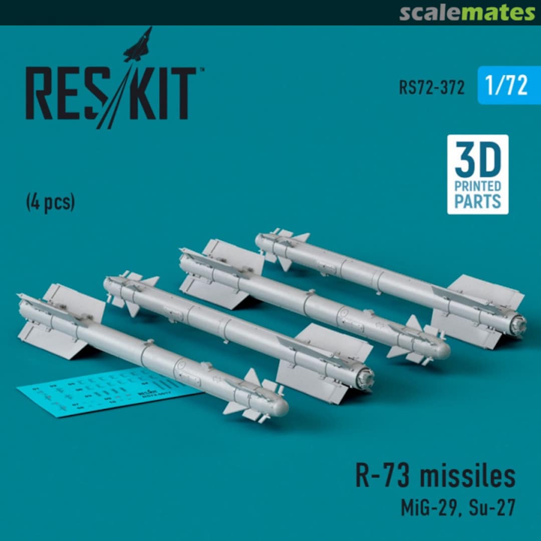 Boxart R-73 missiles (4 шт.) (3D Printed) RS72-0372 ResKit