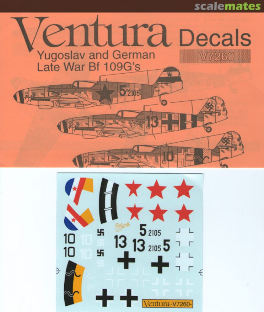 Boxart Yugoslav and German Late War Bf 109G's V7260 Ventura