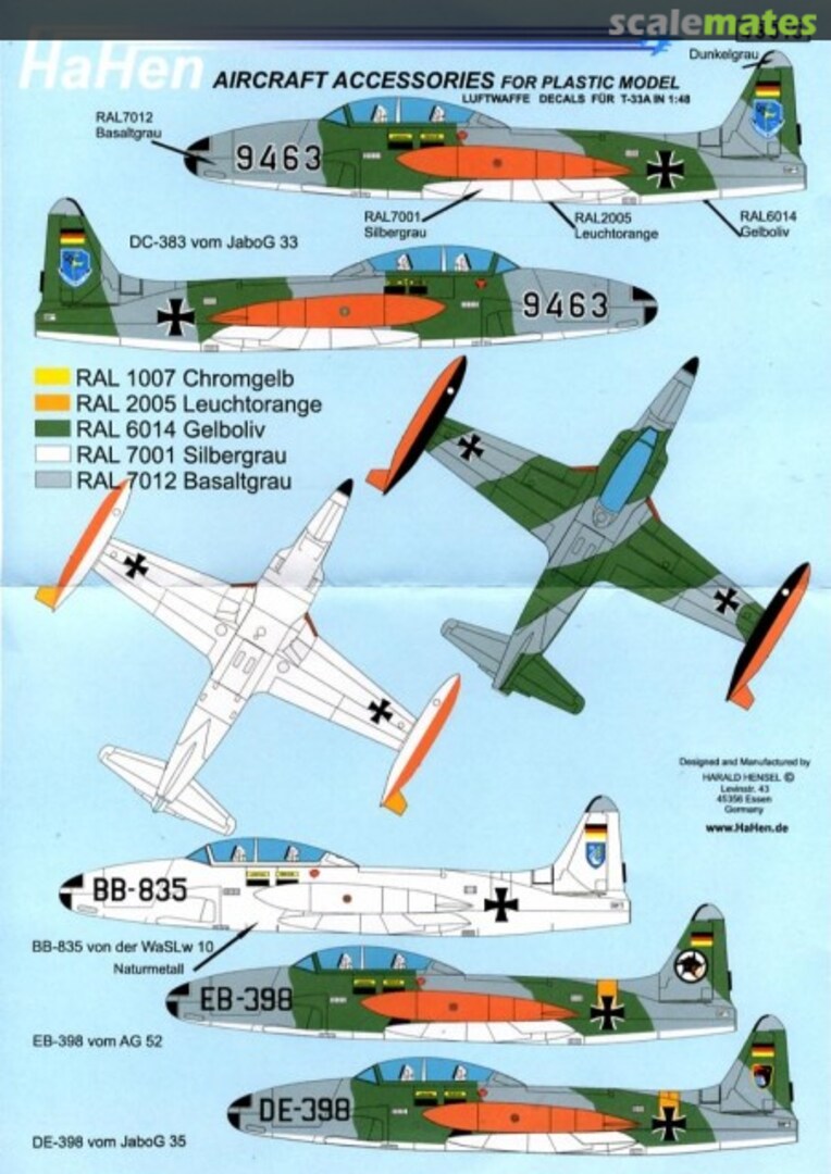 Boxart T-33 Luftwaffe 48010 HaHen